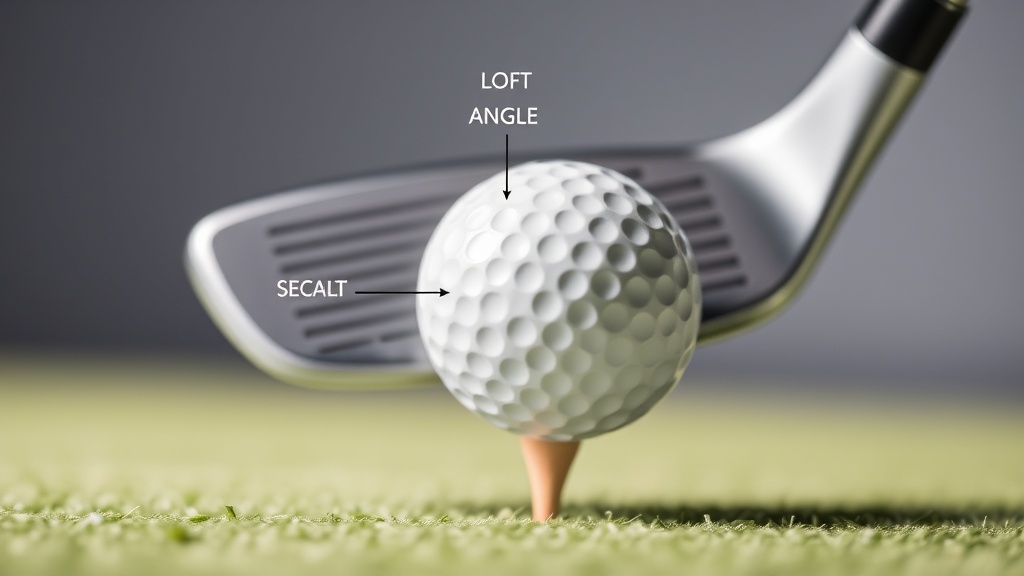 골프 아이언 헤드가 공과 접촉하며 로프트 각도에 따라 초기 발사 각도가 형성되는 물리적 메커니즘